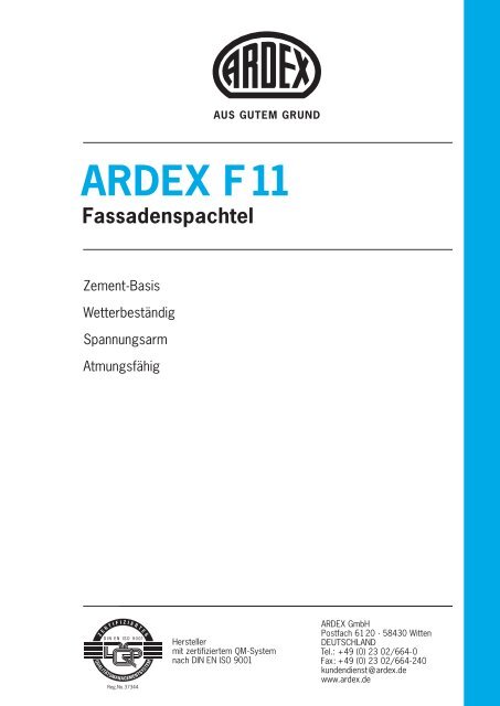 ARDEX F11 Fassadenspachtel
