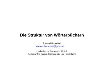 Die Struktur von Wörterbüchern