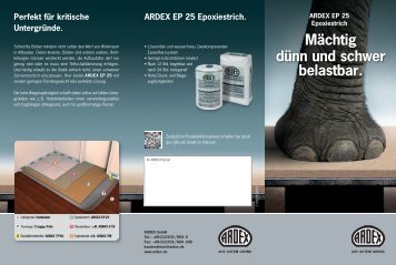 Vorteile für den Bauherrn. ARDEX EP 25 Epoxiestrich.