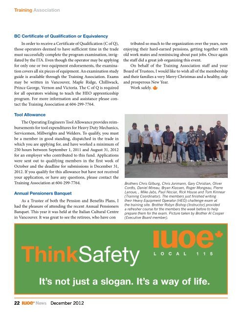 IUOE News - Winter 2012