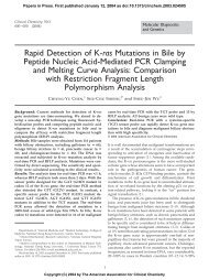 Rapid Detection of K-ras Mutations in Bile by ... - Clinical Chemistry