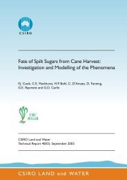 Fate of Spilt Sugars from Cane Harvest: Investigation and Modelling ...