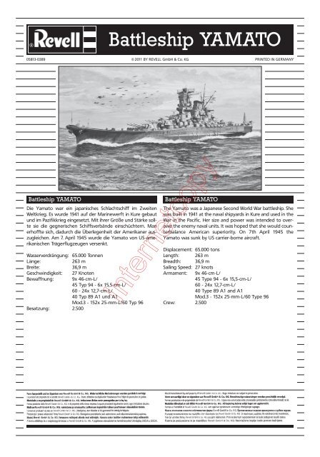 Battleship YAMATO - CMC Versand