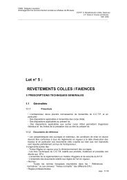 Lot n° 5 : REVETEMENTS COLLES /FAIENCES - CNRS
