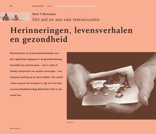 Herinneringen, levensverhalen en gezondheid - Cogis