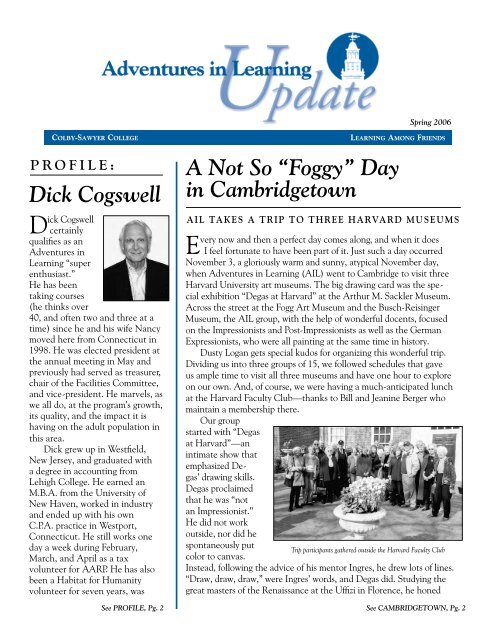 Dick Cogswell A Not So “Foggy” - Colby-Sawyer College