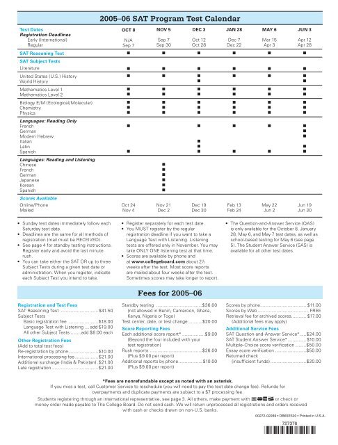 SAT® Registration Booklet - College Board