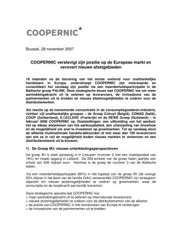 COOPERNIC verstevigt zijn positie op de Europese ... - Colruyt Group