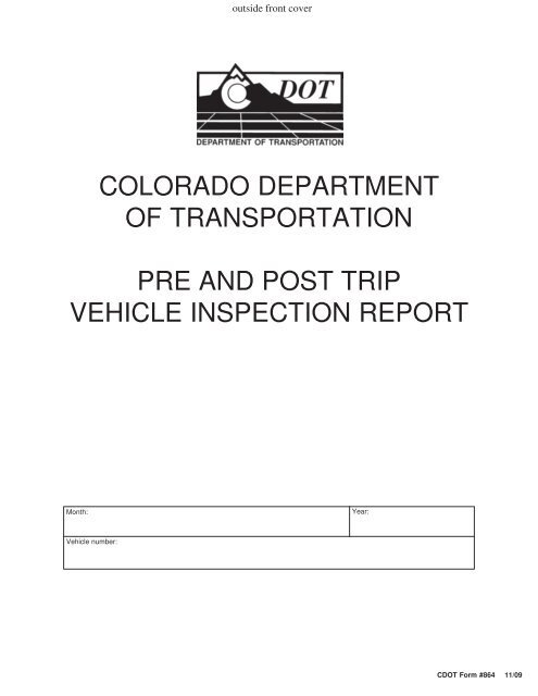 CDOT 0864 - Colorado Department of Transportation