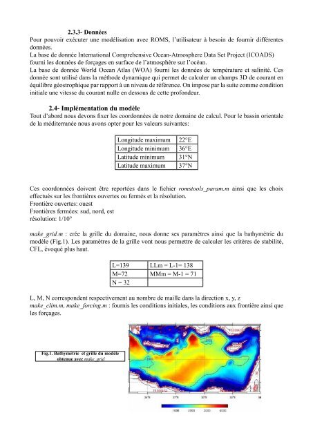 ETUDE DU BASSIN LEVANTIN PAR LE MODELE ROMS