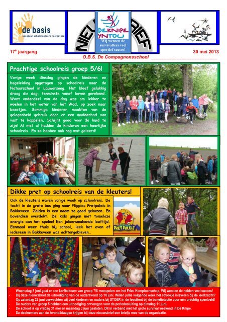 Nieuwsbrief 30 mei 2013 - De Compagnonsschool