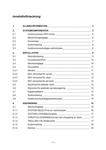 Innehållsförteckning - Comstedt