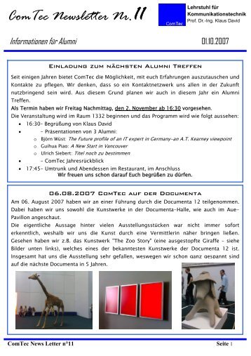 ComTec Newsletter Nr.11 - Universität Kassel