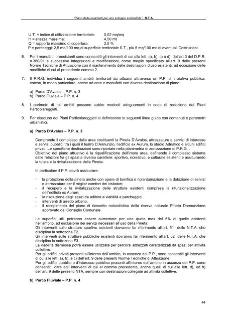 Norme Tecniche di Attuazione e relativi allegati - Comune di Pescara