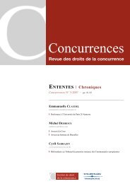 ententes - Institut de droit de la concurrence