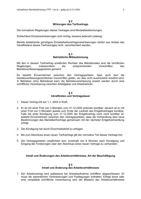 Manteltarifvertrag zum Download - connexx.av