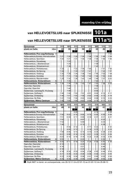 van METRO AKKERS via METRO CENTRUM naar ... - Connexxion