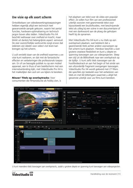 Corel VideoStudio Pro X4 Reviewer's Guide (NL) - Corel Corporation