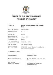 Coronial Findings - Joel Timothy Birse - Queensland Courts