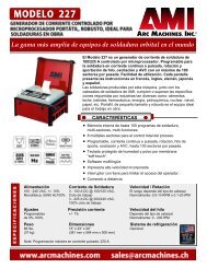 La gama más amplia de equipos de soldadura ... - Arc Machines, Inc.