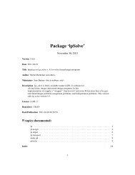 Package 'lpSolve'