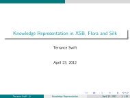 Knowledge Representation in XSB, Flora and Silk - Department of ...