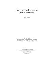 Begreppsverktyg för M&S-portalen - Institutionen för datavetenskap ...
