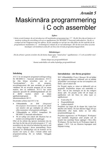 Maskinnära programmering i C och assembler