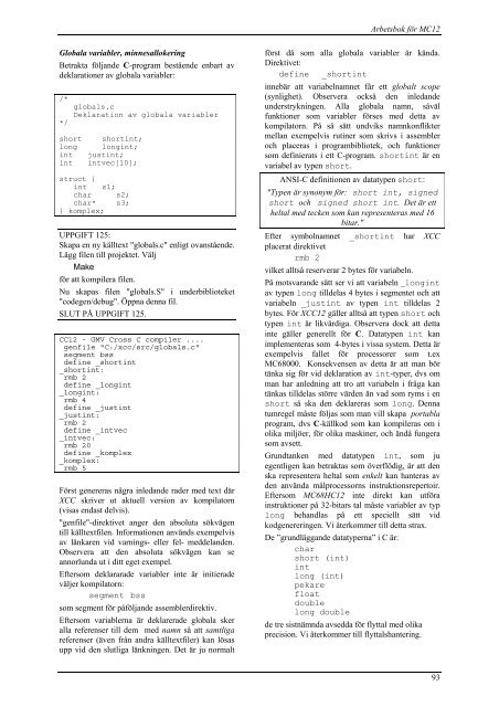 Maskinnära programmering i C och assembler