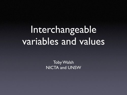 Interchangeable variables and values