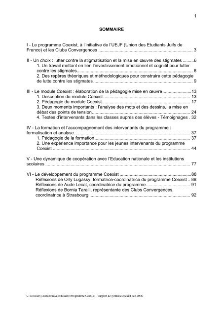 Programme Coexist : lutte contre le racisme et l'antisémitisme par l ...