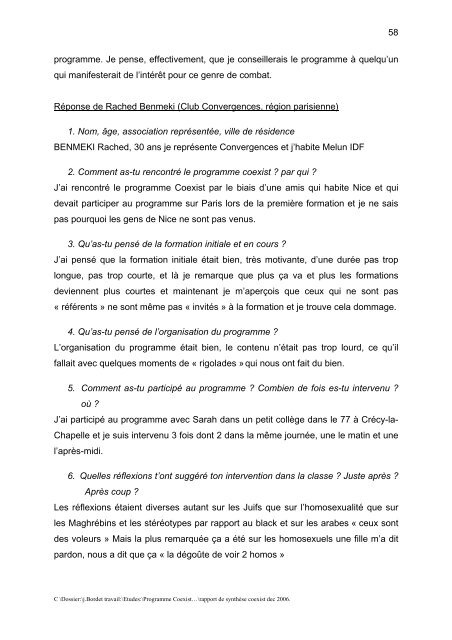 Programme Coexist : lutte contre le racisme et l'antisémitisme par l ...