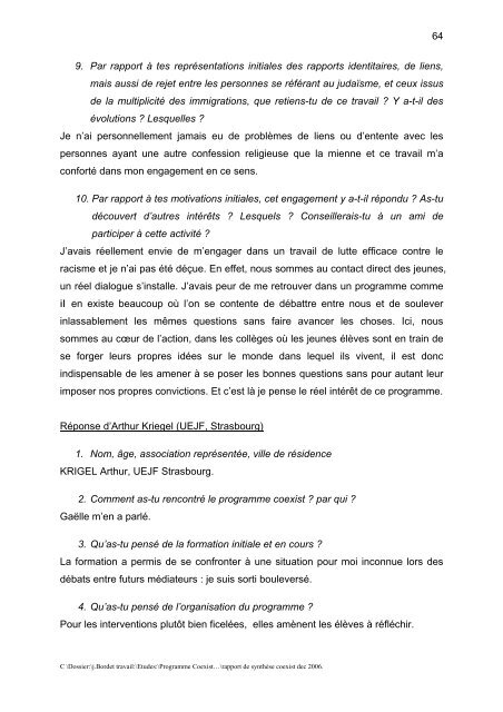 Programme Coexist : lutte contre le racisme et l'antisémitisme par l ...