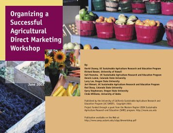 Organizing a Successful Agricultural Direct Marketing Workshop