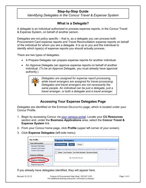 Step By Step Guide Identifying Delegates In The Concur Travel