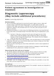 Diagnostic Laparoscopy - Cambridge University Hospitals