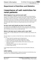 Importance of salt restriction for renal patients - Cambridge ...