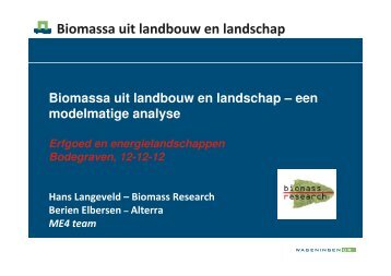 Biomassa uit landbouw en landschap - Rijksdienst voor het ...