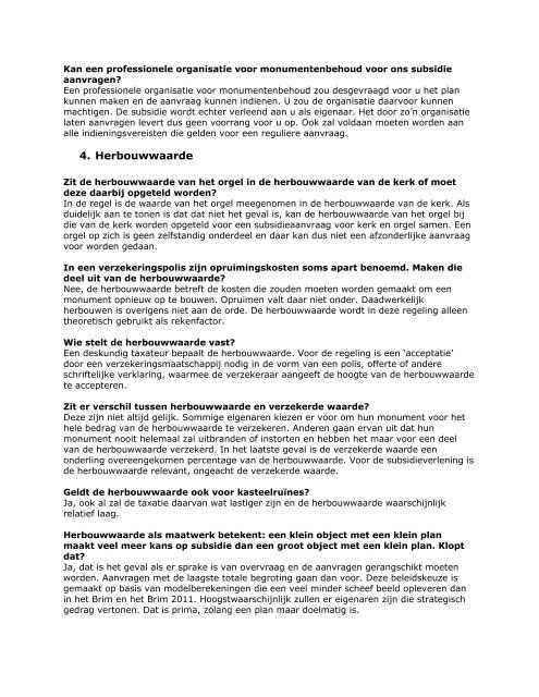 1. Algemeen 2. Verdeelcriteria 3. Professionele organisaties voor ...