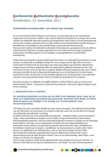 Verslag Conferentie Authentieke ... - Cultuurnetwerk.nl