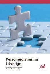 Personregistrering i Sverige - Faktabroschyr - Datainspektionen