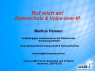 Markus Hansen: Datenschutz und VoIP - Unabhängiges ...