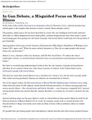 A Misguided Focus on Mental Illness in Gun Control Debate ...