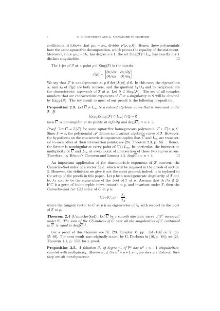 ALGEBRAIC SOLUTIONS OF PLANE VECTOR FIELDS ... - dCC-UFRJ
