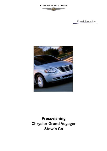 Chrysler Grand Voyager Presskit Fakta och Priser