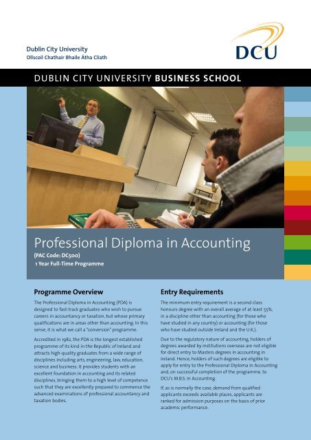 Professional Diploma in Accounting Factsheet - DCU
