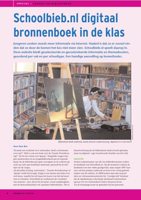 School en bibliotheek: natuurlijke partners SCHOOL EN ...