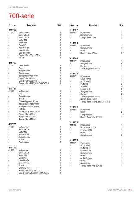 Vognliste 2012/2013 - Defa.com