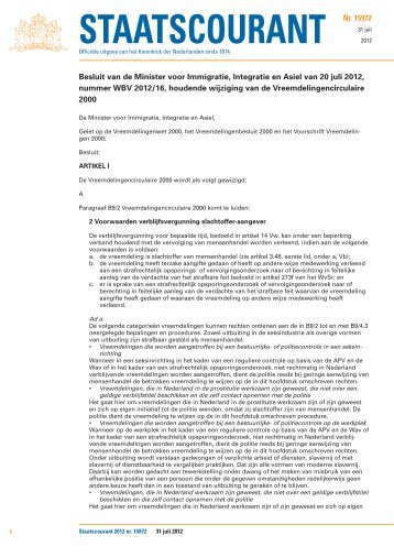 2012-07-20, WBV 2012/16 Afschaffen rechtmatig verblijf hangende ...