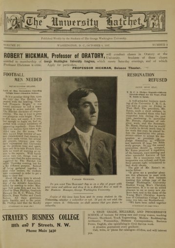 The University Hatchet - 1906-1907 Front Pages
